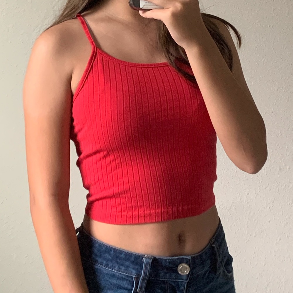 SHEIN RED TANK CROP TOP